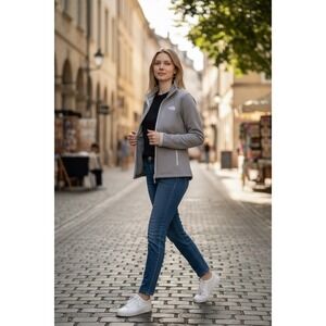 The North Face Women's‎ Gray Full Zip Jacket M Windwall